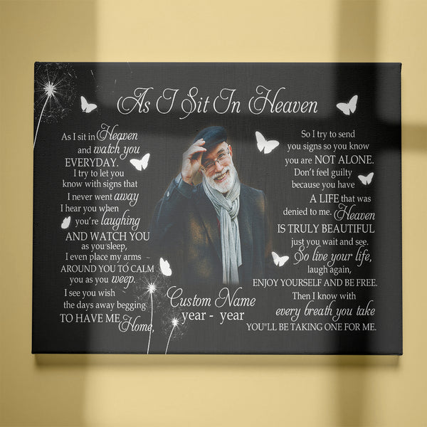 As I Sin In Heaven Memorial Canvas Gifts For Loss Loved One| Remembrance Canvas Wall Art Gift NXM153