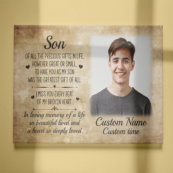 Memorial Gifts For Loss Of Son| Sympathy Gifts For Loss Of Son In Heaven| Son Memorial NXM197