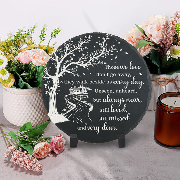 Memorial Stone Memorial Plaque Sympathy Gifts for Loss of Loved One Garden Stepping Slate Stone TNA15