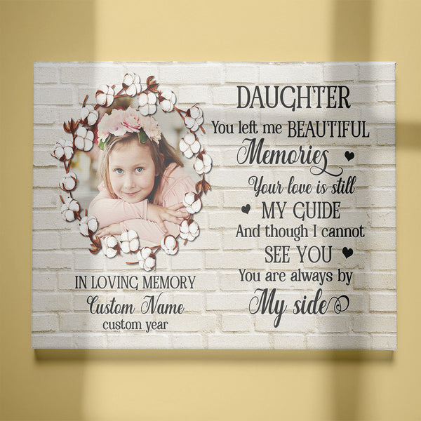 Daughter Memorial Canvas Gift Personalized, Bereavement Gift for Loss of Daughter In Loving Memory NXM426