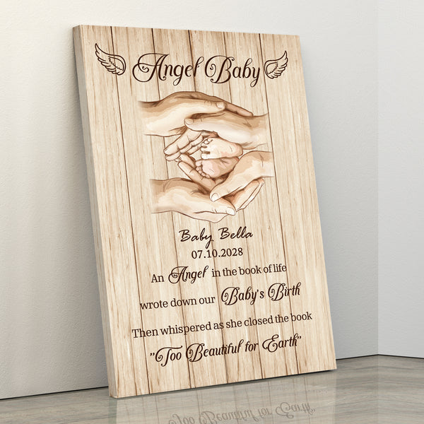 Memorial Canvas For Loss Baby| Sympathy Gifts for Loss of Baby| Memorial Gift for Baby in Heaven NXM442