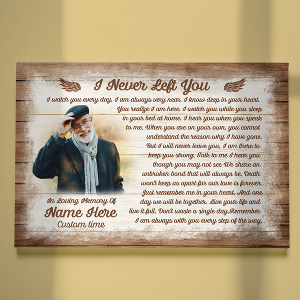 Memorial Gift Canvas Personalized| I Never Left You Sympathy Gifts For Loss Of Loved One NXM451