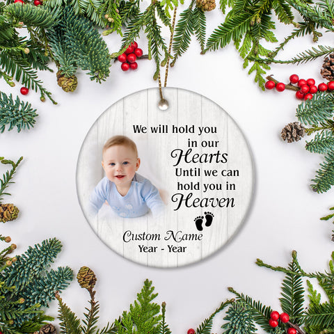 Baby Memorial Ornament - We'll Hold You In Heaven Sympathy Gift for Loss of Baby Child Infant Miscarriage Christmas ODT144