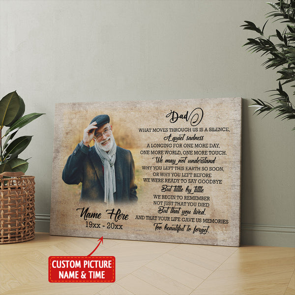 Dad Memorial Canvas Gift, Personalized Memorial Gifts for Loss of Dad Father In Memory NXM286