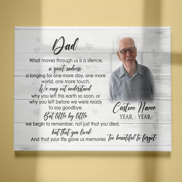 Dad Memorial Canvas Personalized Memorial Sympathy Gift for Loss of Dad Father In Memory NXM277