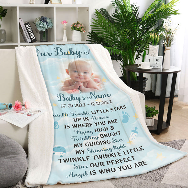 Baby Angel Memorial Blanket Gift, Sympathy Gift For Loss of Baby, Loss of Child Infant In Heaven MM31