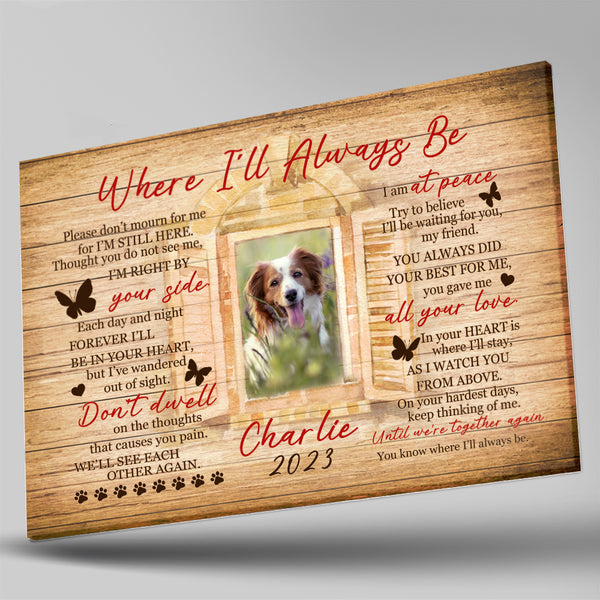 Personalized Memorial Canvas Gift For Loss Of Dog| Memorial Gifts for Loss of Dog In Heaven NXM120