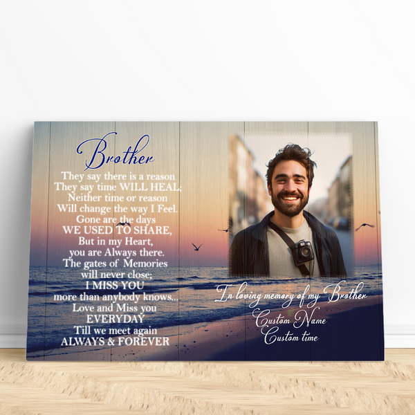 Brother Memorial Canvas Gift In Loving Memory Of Brother Sympathy Gifts For Loss Of Brother NXM442