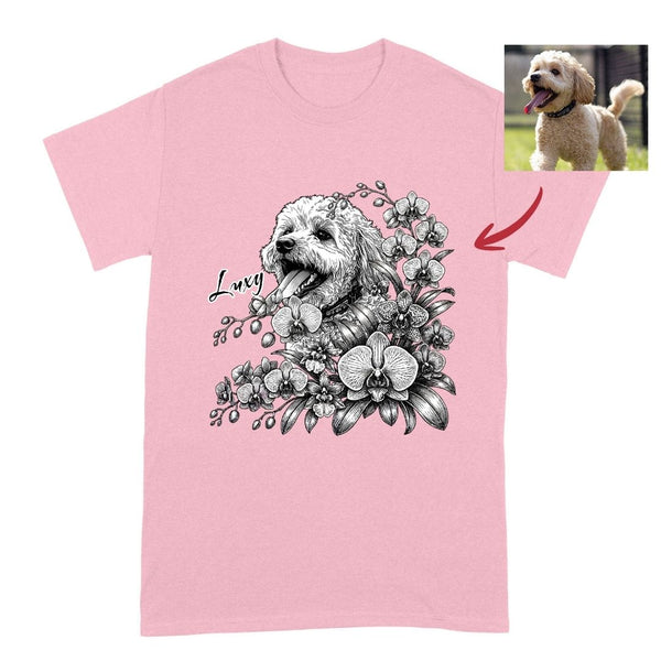 Orchids Flowers Custom Memorial Dog Shirt for Humans, Gift for Dog Parent FSD4824