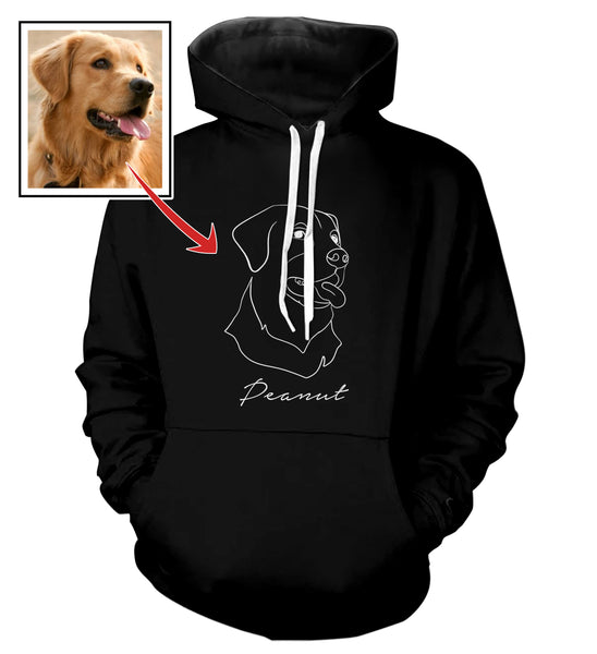 Custom dog photo to line art tattoo style personalized shirt for dog lover D09