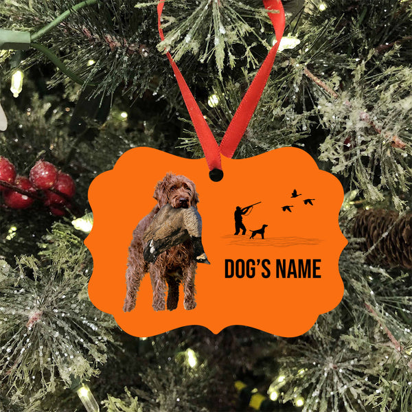 Pudelpointer Hunting Dog Custom Name Medallion Aluminum Ornament - Dog Christmas ornament FSD4357