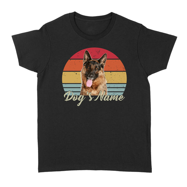 Personalized Dog Shirt with Vintage Portrait - Customize Your Dog Photo/Name Shirt in Retro Style Women's T-shirt