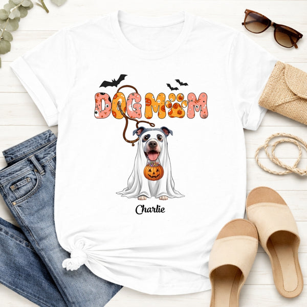 Dog Mom Halloween Custom Dogs Funny Personalized T-shirt for Dog Mom FSDM50