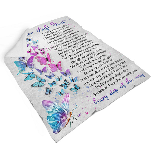 I Never Left You Memorial Blanket| Sympathy Blanket Gift For Loss of Loved One Mom Dad In Memory MM09