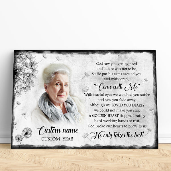 Memorial Canvas Gift God Saw You Getting Tired Sympathy Gifts| In Loving Memory Of Loved One In Heaven NXM444
