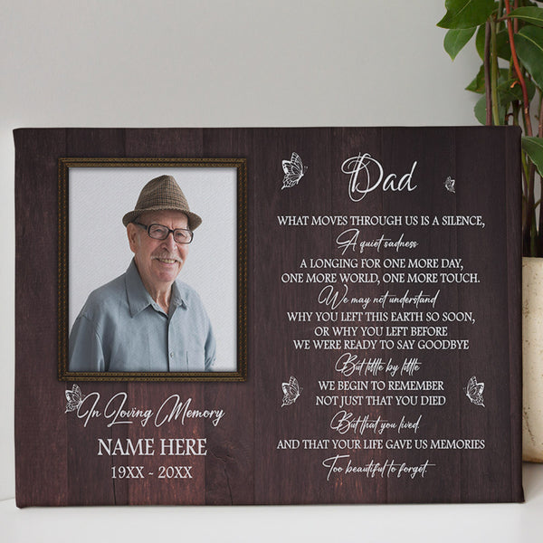 Dad Memorial Canvas| Personalized Dad Remembrance Sympathy Gift for Loss of Father Dad NXM272