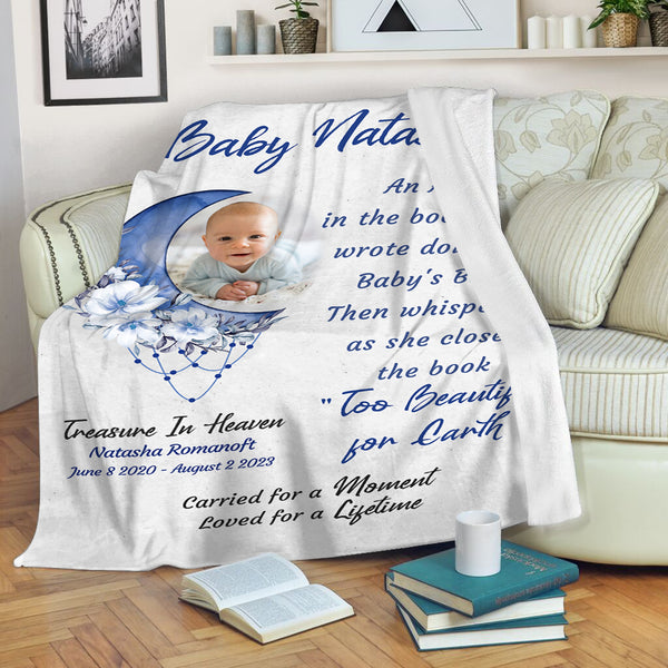 Baby Memorial Blanket, Remembrance Blanket Gift For Loss of Baby In Heaven, In Loving Memory Of Baby MM26