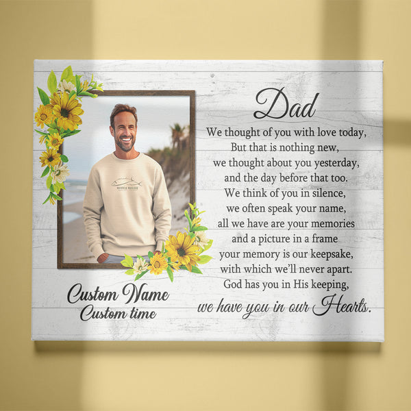 Dad Memorial Canvas Gift Personalized| Memorial Gifts for Loss of Dad Father Sympathy M526