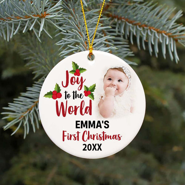 Personalized Christmas Ornaments| My First Christmas Customized Name & Year Baby First Christmas Ornament OMT17-2