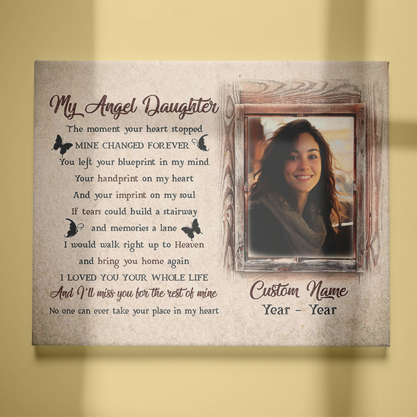 Daughter Memorial Canvas Gift| Sympathy Gifts For Loss Of Daughter| Daughter Angel NXM463