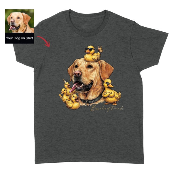 Funny Dog and Duck Customized Dog Photo T-shirt for Women, Gift for Dog Lovers FSD4842
