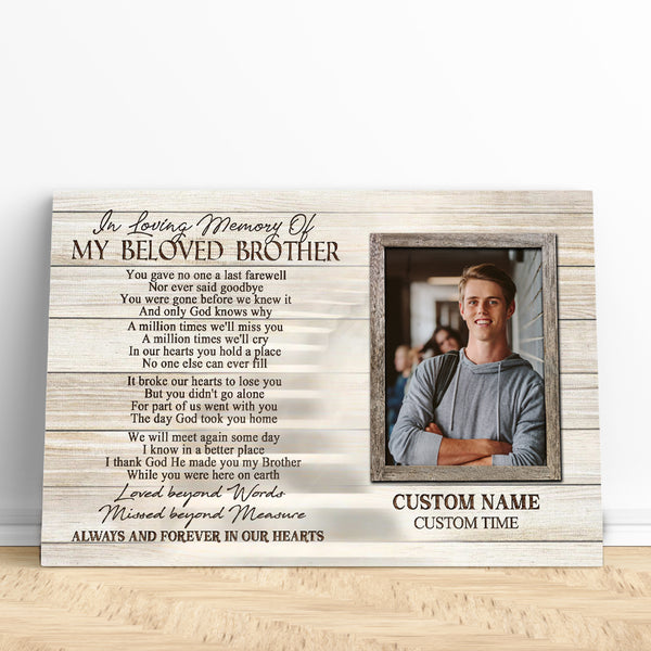 Brother Memorial Canvas Gift| My Beloved Brother Sympathy Gift For Loss Of Brother NXM386