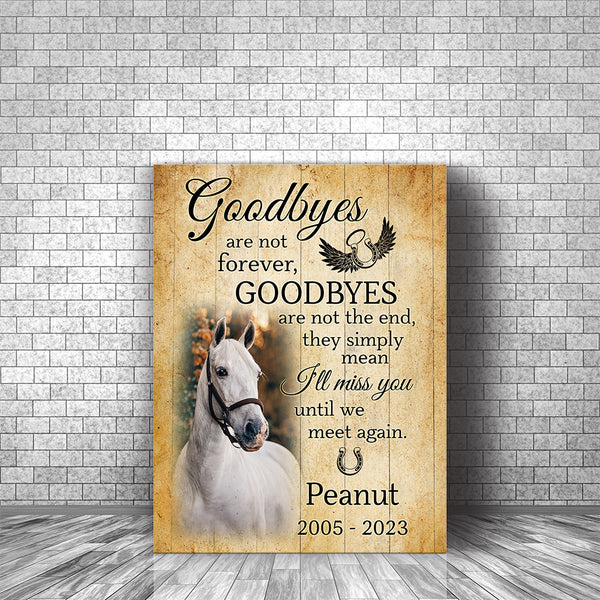 Horse Memorial Gifts Canvas, Memorial Gift for Loss of Horse, In Loving Memory of Horse NXM266