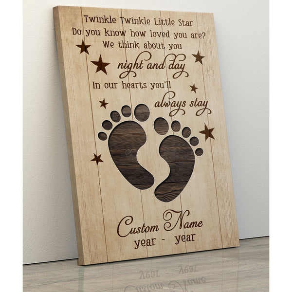 Memorial Canvas For Loss Baby Angel| Custom Gifts for Loss of Baby| Memorial Gift for Child in Heaven NXM76