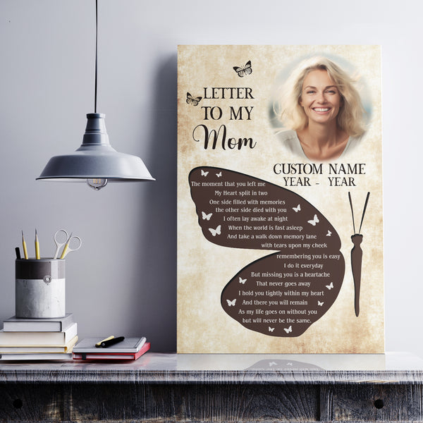 Letter To My Mom Memorial Gifts For Loss of Mother Personalized Gifts for Mom NXM497