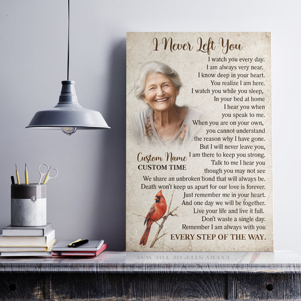 I Never Left You Memorial Gift Canvas Personalized| Sympathy Gifts For Loss Of Loved One NXM452