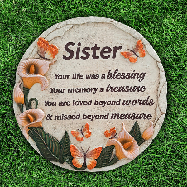 Sister Memorial Garden Stone Memorial Gifts for Loss of Sister in Memory of Sister Stepping Stone TNS10