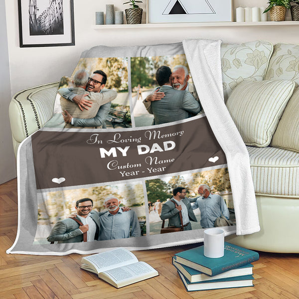 Memorial Blanket For Loss Of Dad| Dad Memorial Sympathy Blanket Throw| In Loving Memory of Dad MM38
