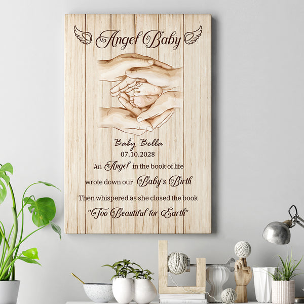 Memorial Canvas For Loss Baby| Sympathy Gifts for Loss of Baby| Memorial Gift for Baby in Heaven NXM442