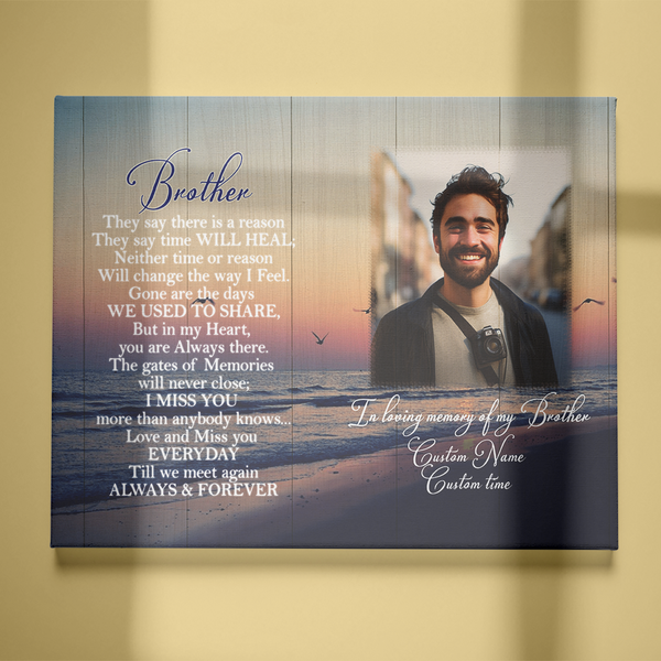 Brother Memorial Canvas Gift In Loving Memory Of Brother Sympathy Gifts For Loss Of Brother NXM442