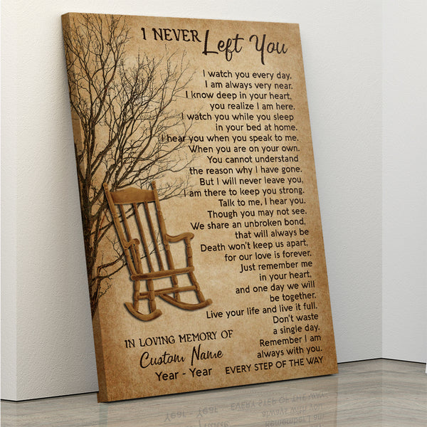 Memorial Canvas Gift| Sympathy Gift for Loss of Loved One In Heaven| I Never Left You Canvas NXM448