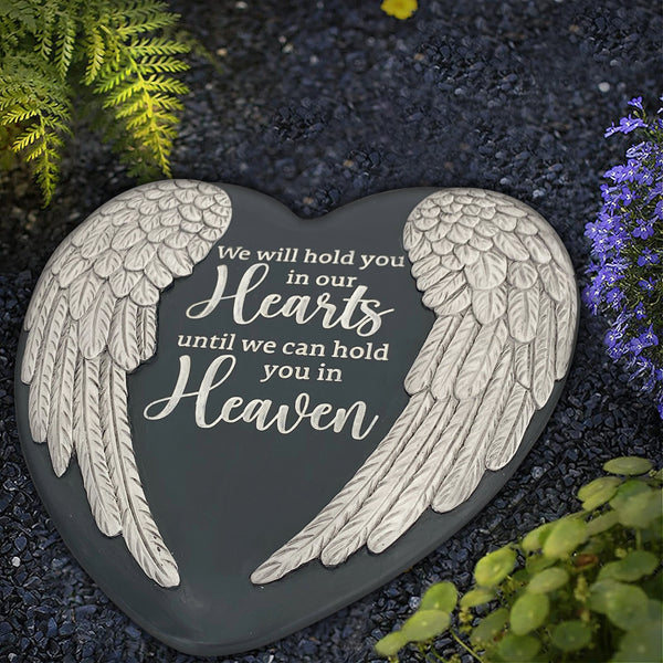 Memorial Stone Garden Angel Wings Heart Memorial Stepping Stone gifts for Loss of Loved Ones TNS6