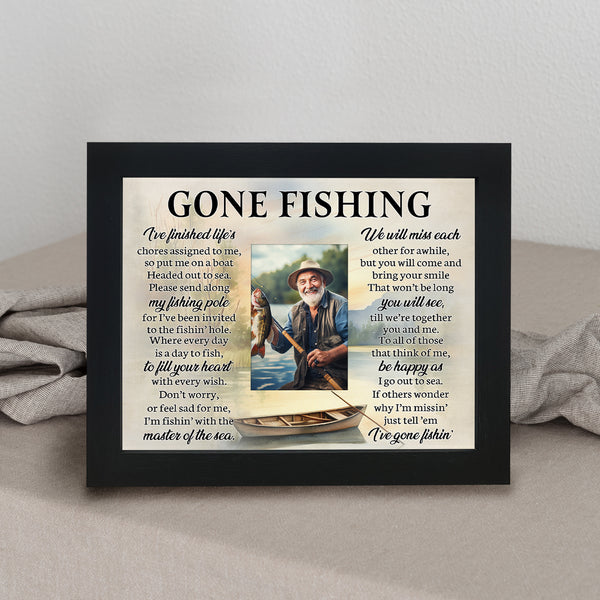 Gone Fishing Memorial Shadow Box, Gone Fishing in Heaven, Fishing in Memory Loss of Loved One TND6