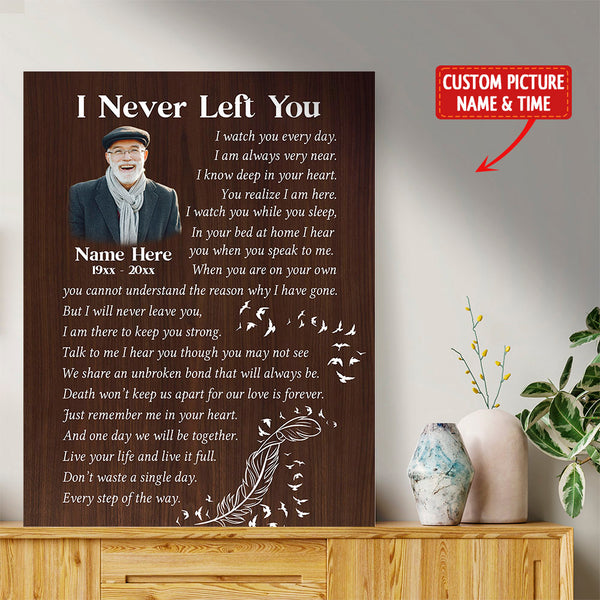 Personalized Memorial Canvas Gifts - I Never Left You| Sympathy Gift For Loss Of Loved One NXM403