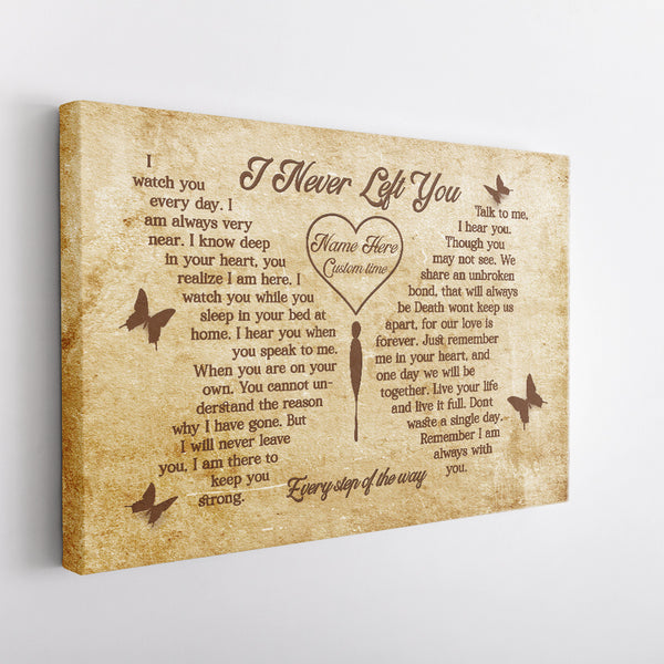 Memorial Canvas Gifts I Never Left You Personalized Sympathy Gift For Loss Of Loved One NXM144