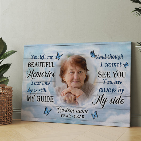 Personalized Memorial Canvas| Sympathy Gift for Loss of Loved One in Heaven Remembrance Gift NXM67