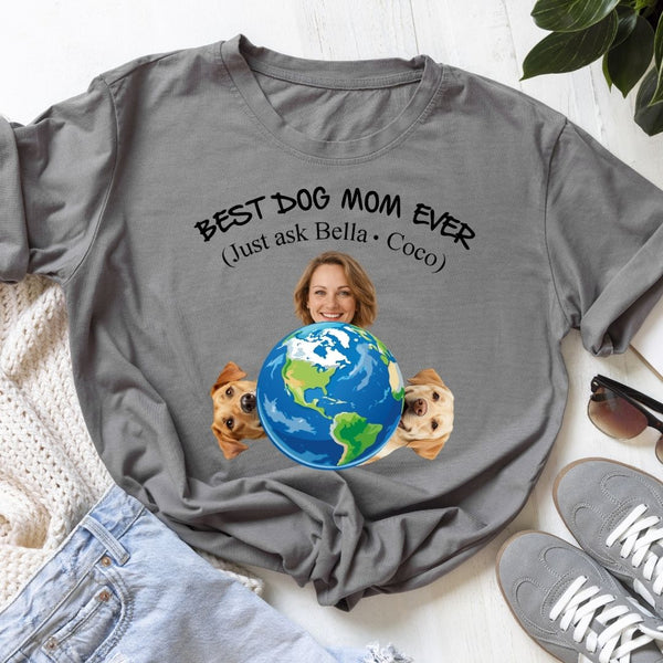 Funny Worlds Best Dog Mom Ever Custom Dog T-shirt, Mothers Day Gift for Dog Mom FSD4806