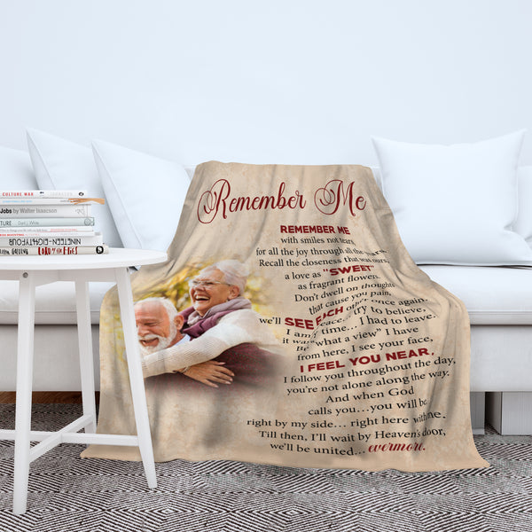 Personalized Memorial Blanket Remember Me - Remembrance Gift For Loss of Loved One MM18