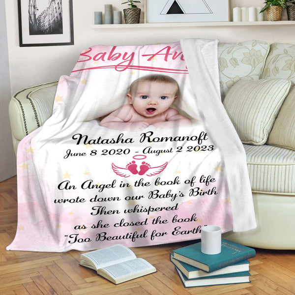 Baby Memorial Blanket, Sympathy Blanket Gift For Loss of Baby In Heaven, In Loving Memory Of Child MM27