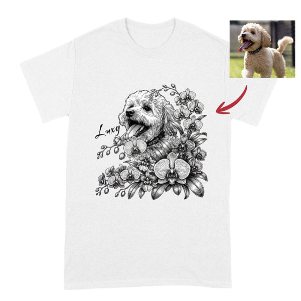 Orchids Flowers Custom Memorial Dog Shirt for Humans, Gift for Dog Parent FSD4824