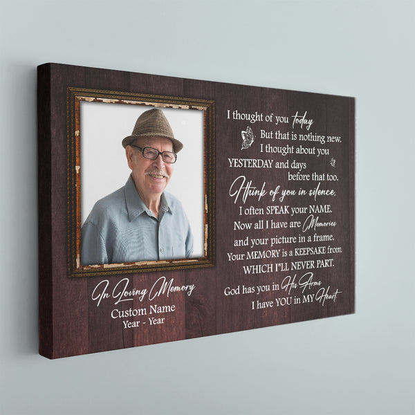 I Thought Of You Memorial Canvas Gifts| Sympathy Gift for Loss of Loved One In Heaven Bereavement Gift NXM165