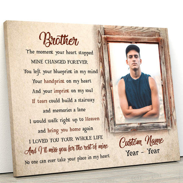 Brother Memorial Canvas Gift, Memorial Gift For Loss Of Brother, In Memory Of Brother NXM309