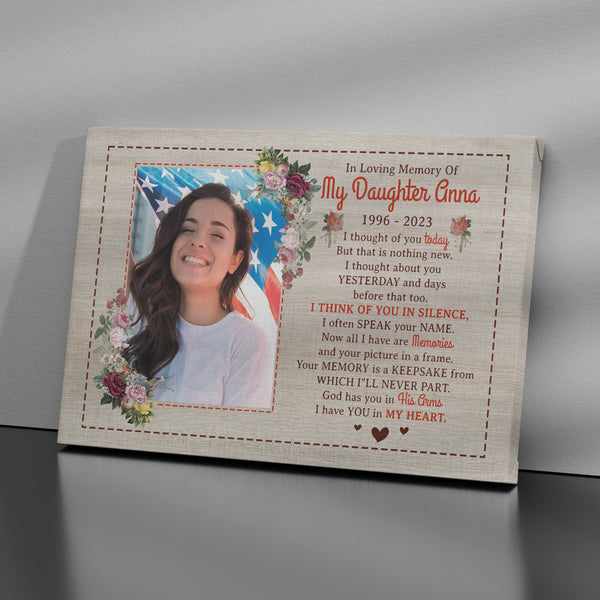 Personalized Memorial Gift Canvas| In Memory Of Loved One In Heaven| Sympathy Gift Memorial Gift for Loss NXM276