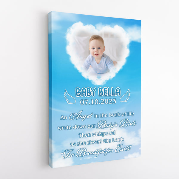 Baby Angel Memorial Canvas Gifts, Memorial Gift For Loss of Baby, Miscarriage Gifts Loss Child Loss Infant NXM290