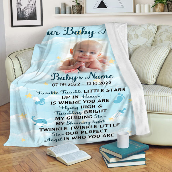 Baby Angel Memorial Blanket Gift, Sympathy Gift For Loss of Baby, Loss of Child Infant In Heaven MM31