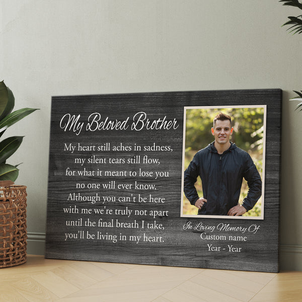 Personalized Brother Memorial Gift Canvas| My Beloved Brother Sympathy Gifts for Loss of Brother NXM312